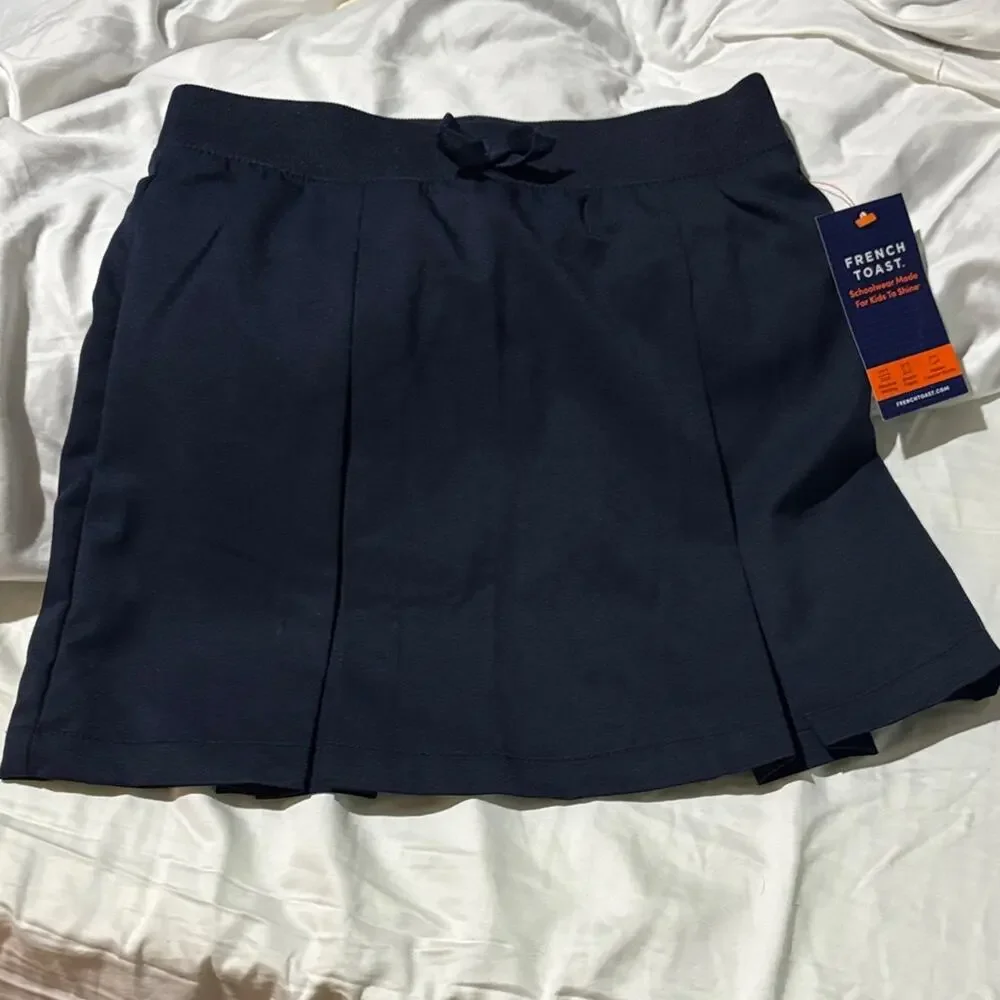 French Toast 6x navy Dark Blue Mini Skirt w/shorts attached pullon style nwt
